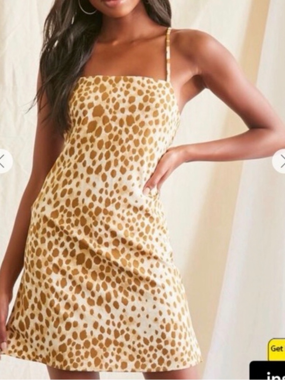 Forever 21 Beige and Taupe Animal Print Slip Dress